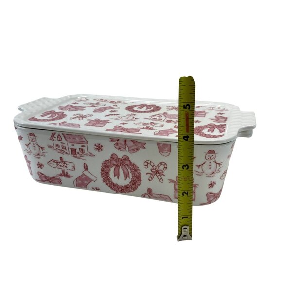 Grace Pantry Christmas-Themed Rectangular Ceramic Baking Dish With Lid - Picture 7 of 7